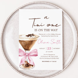 Invitación Pink Bow Espresso Martini Baby Shower