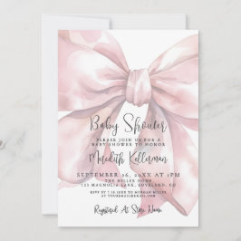 Invitación Pink Bow Girl Baby Shower