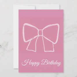 Invitación Pink Bow Happy Birday -