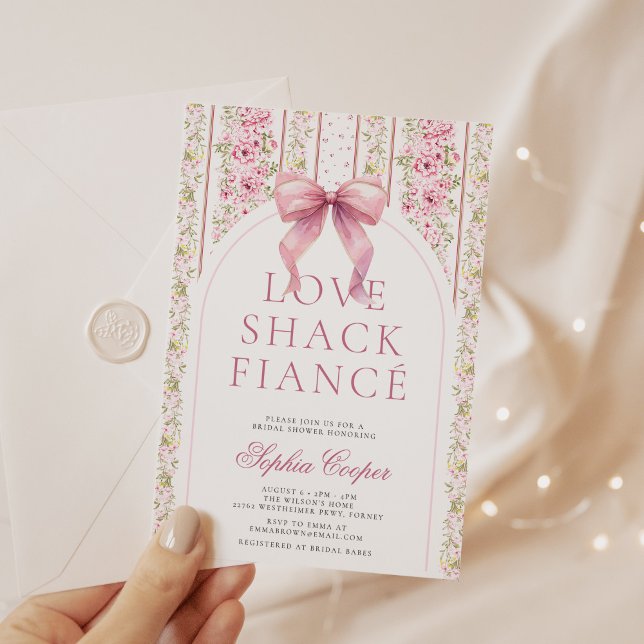 Invitación Pink Bow Love Shack Fiance Briower (Subido por el creador)