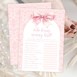 Invitación Pink Bow ¿Quién conoce a la mejor carta de juegos