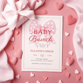 Invitación Pink Bow SCariño Baby Shower Brunch