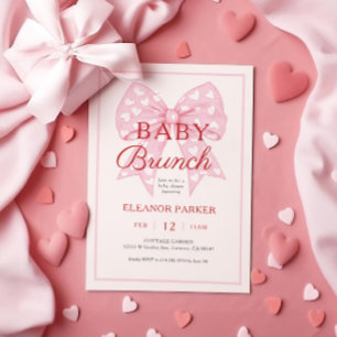 Invitación Pink Bow SCariño Baby Shower Brunch