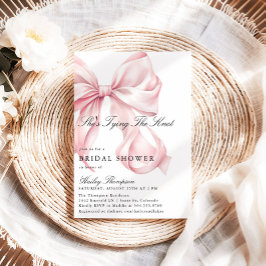 Invitación Pink Bow She's Tying The Knot Bridal Shower