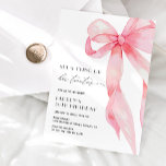 Invitación Pink Bow She's Tying Up Her Twenties 30th Birthday<br><div class="desc">Celebrate a fabulous milestone with a Pink Bow She's Tying Up Her Twenties 30th Birthday Invitation. Featuring a soft, feminine pink bow and elegant modern typography, this invite blends charm with a playful nod to saying goodbye to her twenties. The clean, stylish layout creates a polished look perfect for a...</div>