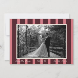 Invitación Pink &Burgundy Thin Stripe Invitation