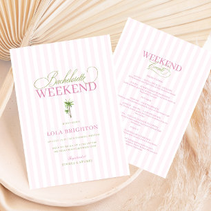 Invitación Pink Cabana Rayada Fiesta de Despedida de Soltera 