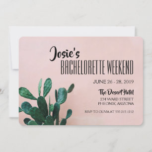 Invitación Pink Cactus Bachelorette Weekend