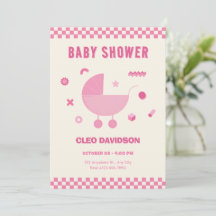 Pink Checkered baby strot bebé ducha bebé
