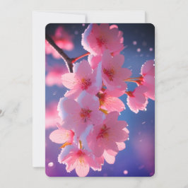 Invitación Pink Cherry Blossom in Snow – Elegant Spring Winte