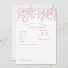 Invitación Pink Chinoiserie Consejo Floral para bebés con tar