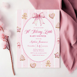 Invitación Pink Christmas Baby Shower Invitation