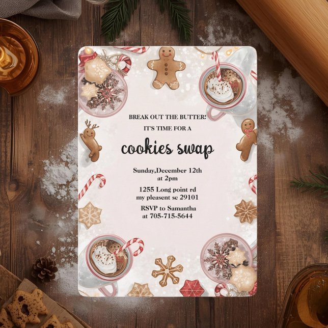 Invitación Pink Christmas Cookie Swap (Subido por el creador)