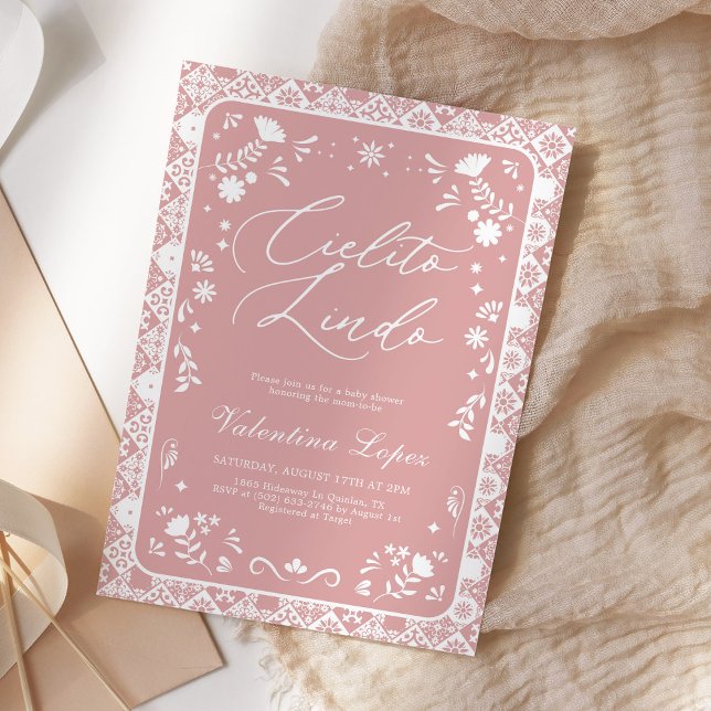 Invitación Pink Cielito Lindo Talavera Baby Shower (Subido por el creador)