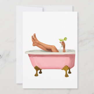 Invitación Pink Clawfoot Bathtub Art Print – Glam Self Care W