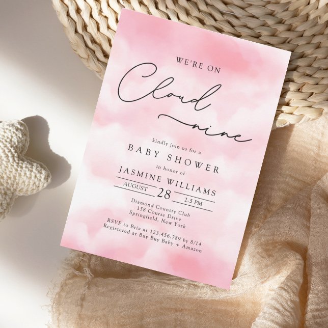 Invitación PinK Cloud Nueve Baby Shower (Subido por el creador)