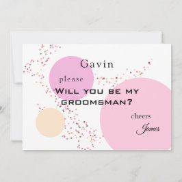 Invitación Pink Confetti Circles Groomsman