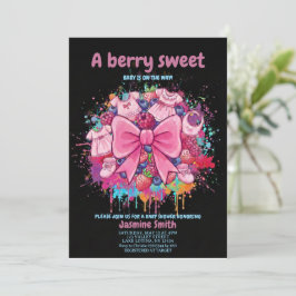 Invitación Pink Coquette Baby Clothes Berry Sweet Baby Shower