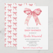 Pink Coquette Bow Baby Shower