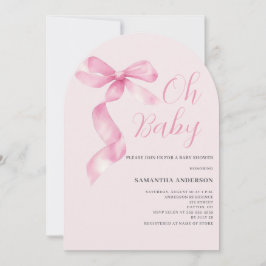 Invitación Pink Coquette Bow Girl Oh Baby Shower 