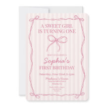 Pink Coquette Bow Pastel Fiesta de Cumpleaños