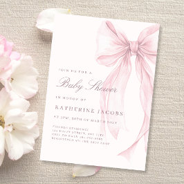Invitación Pink Coquette Elegant Baby Shower