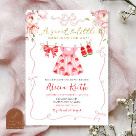Invitación Pink Coquette Girl Baby Clothes Watermelon Baby Sh