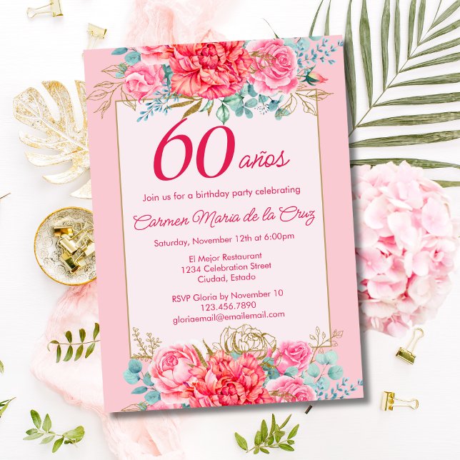 Invitación Pink Coral Florals (Subido por el creador)