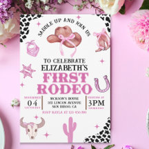 Pink Cowgirl First Rodeo Birthday Western Party