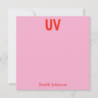 Invitación Pink Custom Monogram Stationery