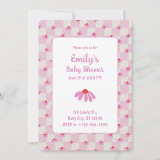 Invitación Pink Daisy for Baby Girl | Baby Shower Invitation