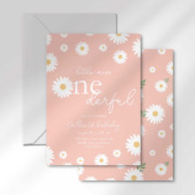 Invitación Pink Daisy Little Miss Onederful