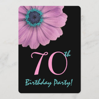 Invitación Pink Daisy v07, 70 aniversario de la fiesta