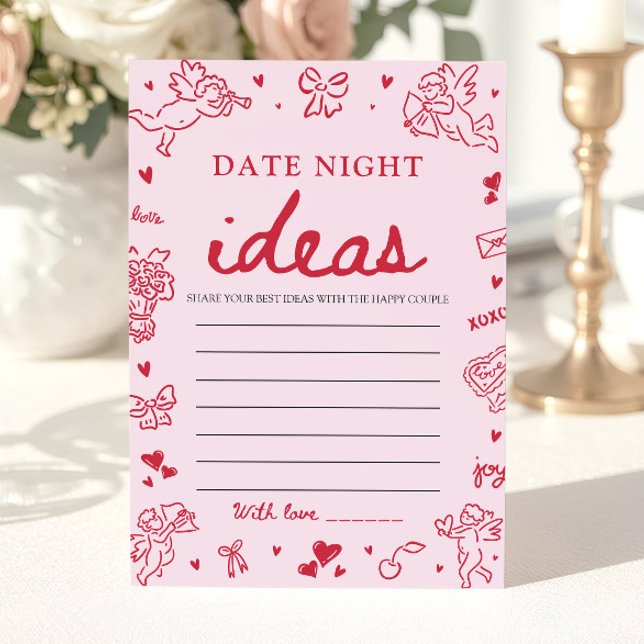 Invitación Pink Date Night Ideas Bridal Shower Game  (Pink Date Night Ideas Bridal Shower Game)