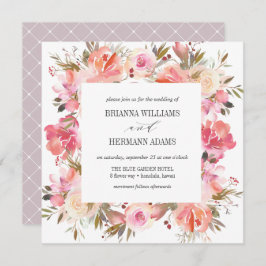 Invitación Pink de sueños | Fancy Spring Floral Diamond Boda