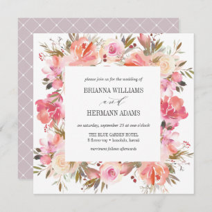 Invitación Pink de sueños   Fancy Spring Floral Diamond Boda