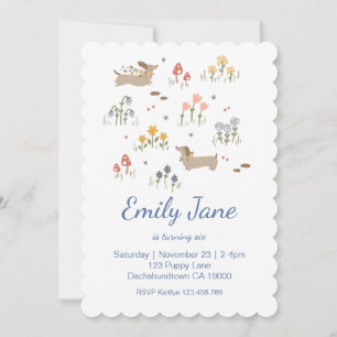 Invitación Pink del partido de cumpleaños Dachshund Lover per