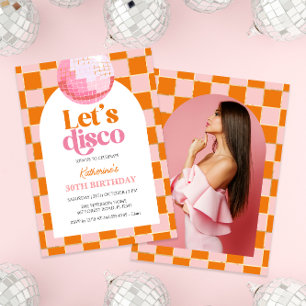 Invitación Pink Disco Ball 30 cumpleaños
