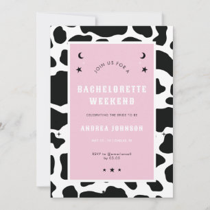Invitación Pink Disco Espacio Cowgirl Bachelorette Party Simp