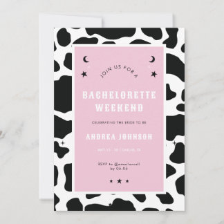 Invitación Pink Disco Espacio Cowgirl Bachelorette Party Simp