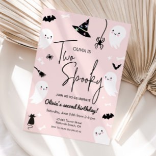 Invitación Pink DOS SPOOKY cumpleaños Halloween