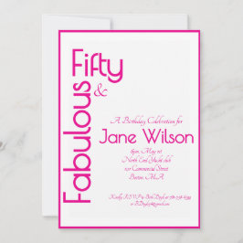 Invitación Pink Elegant 50th Birthday Invitation