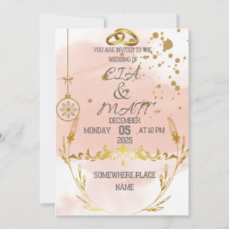 Invitación Pink Elegant Gold The Wedding Invitation