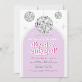 Invitación PINK Elegant Retro Disco Engagement photo