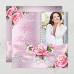 Invitación Pink Fabulous 50 Rosas Bow Pearls Photo Birthday<br><div class="desc">Fabulosa fiesta de cumpleaños 50. Añade tu foto, Rosa rosa con arco rosado y perlas. Elegante, moderna y elegante 50. Invitaciones a la fiesta de cumpleaños. Invitar a todas las ocasiones a añadir una invitación fotográfica. Invitaciones de cumpleaños de todas las Ocasiones. Personalizar con sus propios detalles y edad. Plantilla...</div>