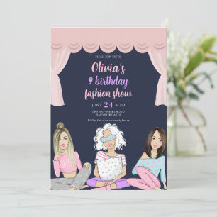 Invitación Pink, fiesta de cumpleaños del show de moda de los