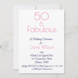 Invitación Pink Fiftieth Birthday Invitation