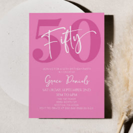 Invitación Pink Fifty 500th Birthday Party