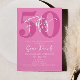 Invitación Pink Fifty 500th Birthday Party