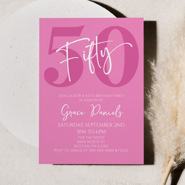 Invitación Pink Fifty 500th Birthday Party (Subido por el creador)